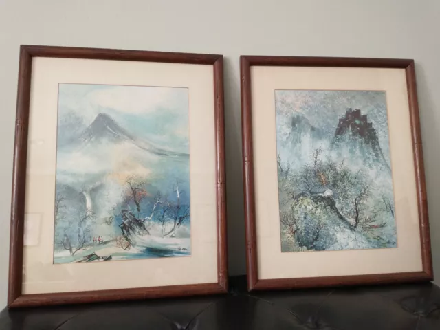 Two vintage prints from paintings by the distinguished Taiwanese artist Ho-chu