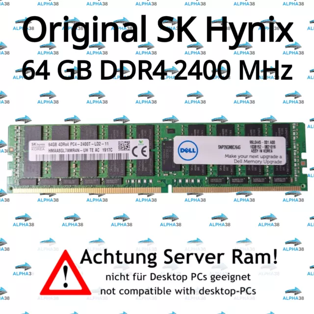 64 GB LRDIMM ECC DDR4-2400 Supermicro 6048R-E1CR60N Server RAM