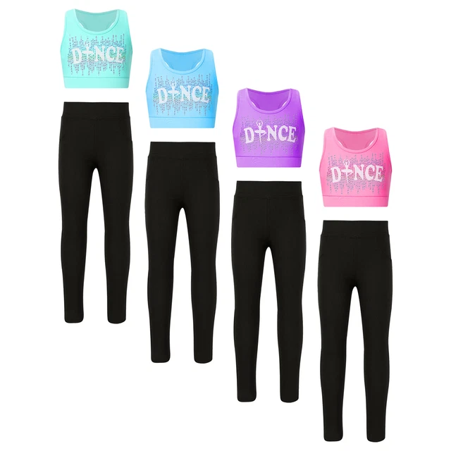 Girls Sport Outfit 2 Pieces Kids Tracksuit Racerback Sportwear Sleeveless