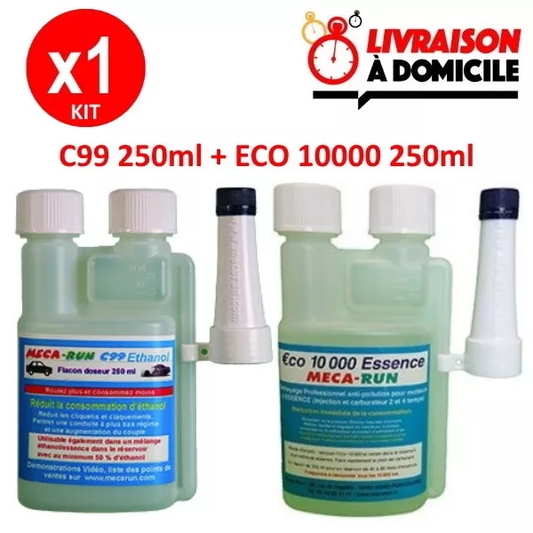 KIT MECARUN ETHANOL ADDITIF TRAITEMENT C99 250ml + ECO10000 250ml