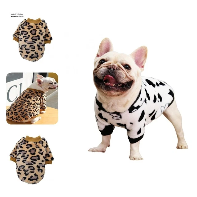 Suéter para perro cuello redondo a juego franela negro blanco vaca perro ropa decorativa