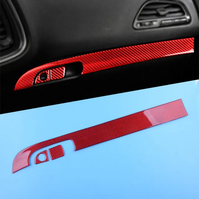 Carbon Fiber Copilot Dashboard Panel Cover Trim Fit for Dodge Charger 15-20 Ze