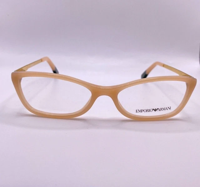 Emporio Armani EA 3014 5087 Peach Plastic Cat Eye Eyeglasses Frame 52-16-135