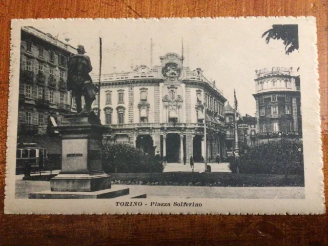 Cartolina Torino - Piazza Solferino - Viaggiata 1924