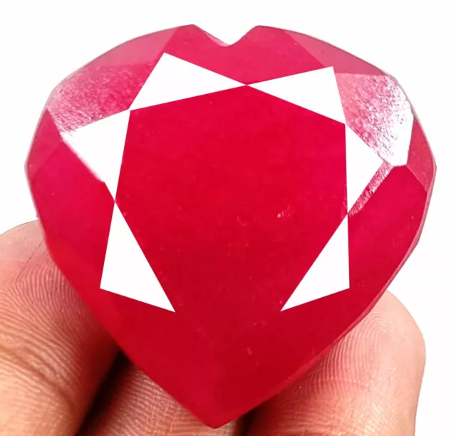 Elegant 188 Ct Egl Certified Natural Red Ruby Heart Shape African Loose Gemstone