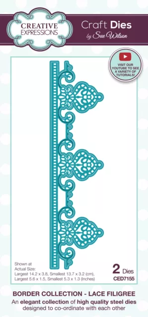 Creative Expressions Craft Die By Sue Wilson-Border Lace Filigree CED7155