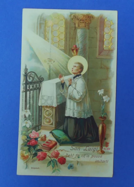 Santino HolyCard Santa Lega Eucaristica 80 scudo rosso San Luigi Gonzaga