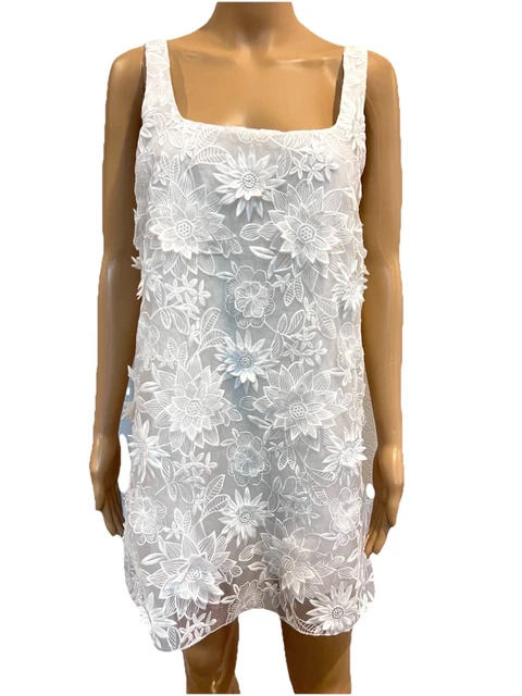 ZARA WOMEN EMBROIDERED Mini Dress Oyster White 2731/053 $69.00 - PicClick
