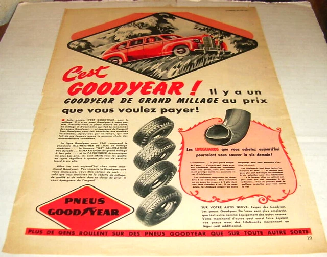 1941 Goodyear Tires Original Ad In French