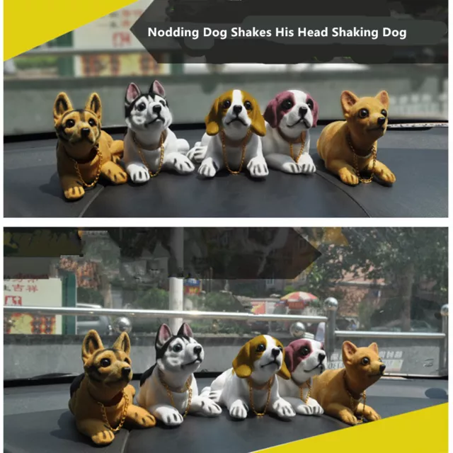 Moving Nodding Bobble Toy Swing Head Puppy Dog Shiba Husky Car Home Decor Gift