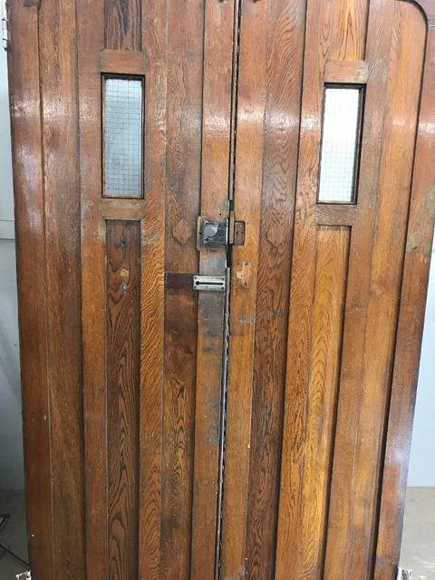 Solid Oak Front Door Set Antique Period Reclaimed Old Double Arts Crafts Arched 9