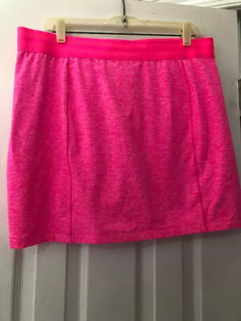 NWT Ladies ADIDAS NEON PINK Pullon Stretch Golf Tennis Knit Skort - size Large