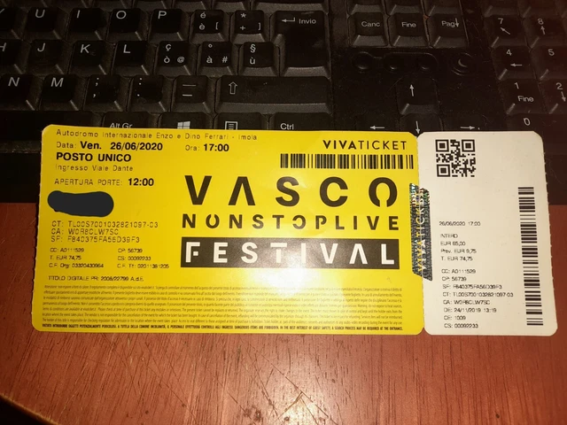 Biglietto Concerto Vasco Rossi Imola 2022