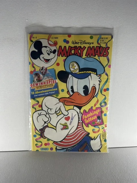 Micky Maus Heft Nr. 6 Disney Comic 1989 #A8 Sammlung Konvolut Seltener Comic