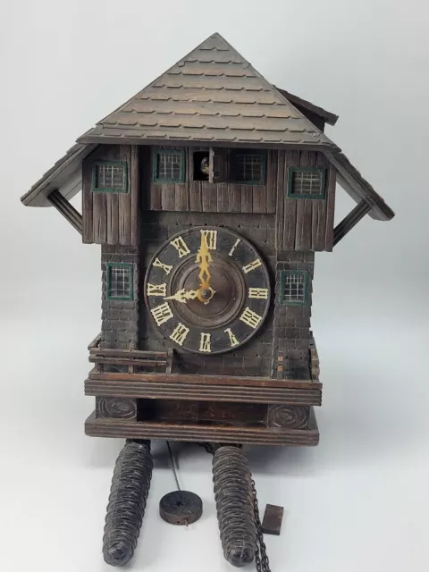 Rare German Black Forest  Chalet Cuckoo Clock Late 19Th Century