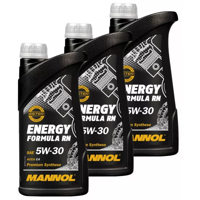 3x1 Litro mannol Energia Formula Rn 5W-30 olio motore Acea C4 Fully Sintetico