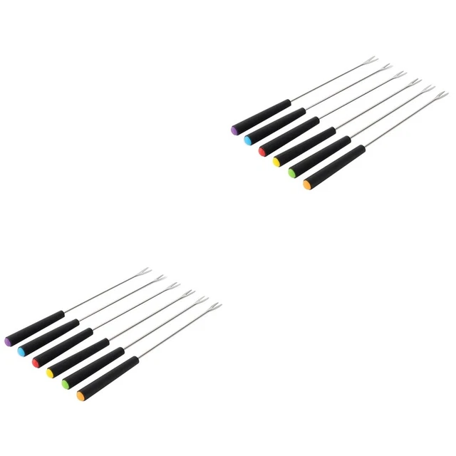 12 un. tenedores de inmersión de cocina parrilla de metal pincho palos pinchos de barbacoa