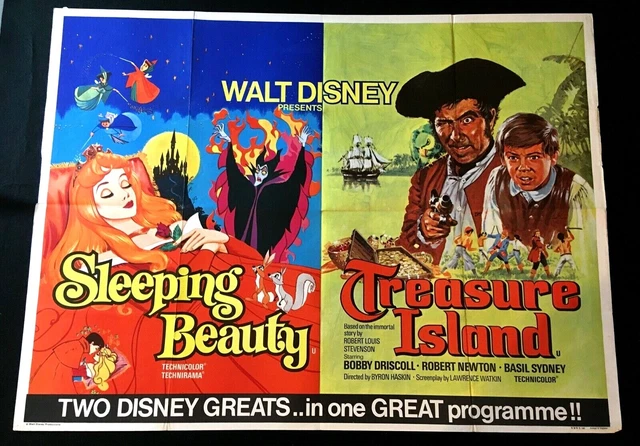 SLEEPING BEAUTY TREASURE Island Original Quad Movie Cinema Poster Walt ...