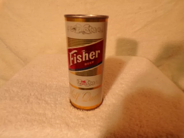 Fisher 16 oz. beer flat top Lucky Breweries San Francisco, Ca. No alcohol.