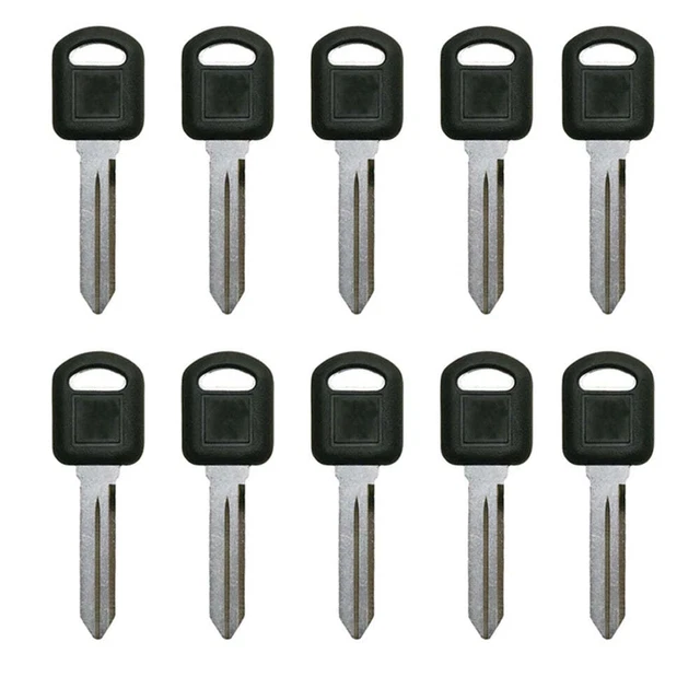 New Uncut Chipped Transponder Key Replacement for GM Circle + B114R-PT (10 Pack)