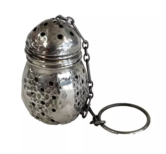 Sterling Silver S.C.S. Co. Tea Infuser Strainer Antique Salt Shaker Design 925