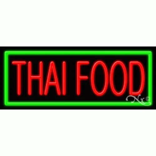 BRAND NEW "THAI FOOD" 32x13 BORDER REAL NEON SIGN w/CUSTOM OPTIONS 11488