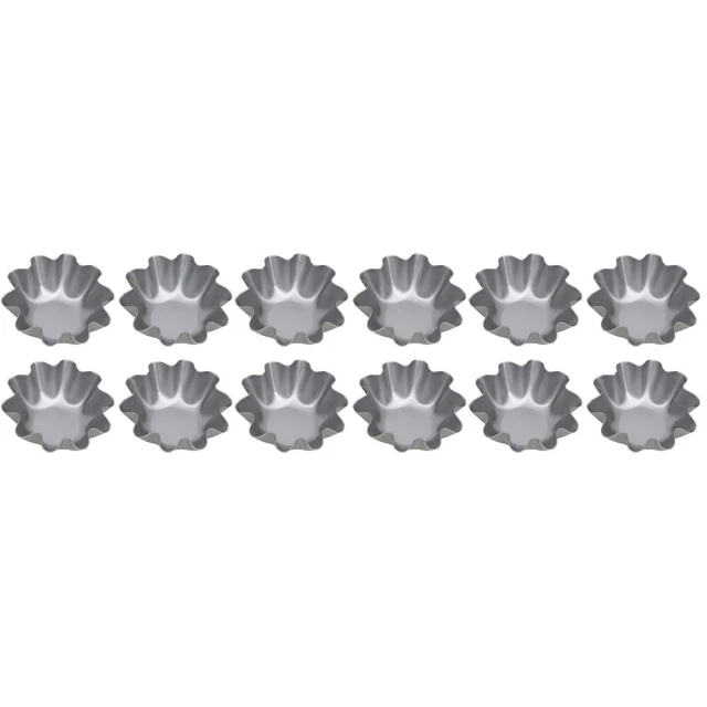 12 pz stampi per crosta all'uovo lega di alluminio stampi per crosta mini padelle gadget da cucina