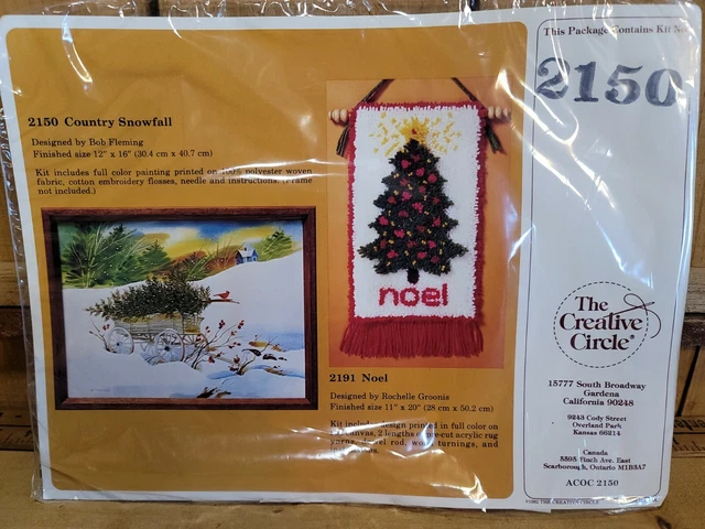 Kit de bordado vintage 1982 Creative Circle #2150 país nieve nuevo