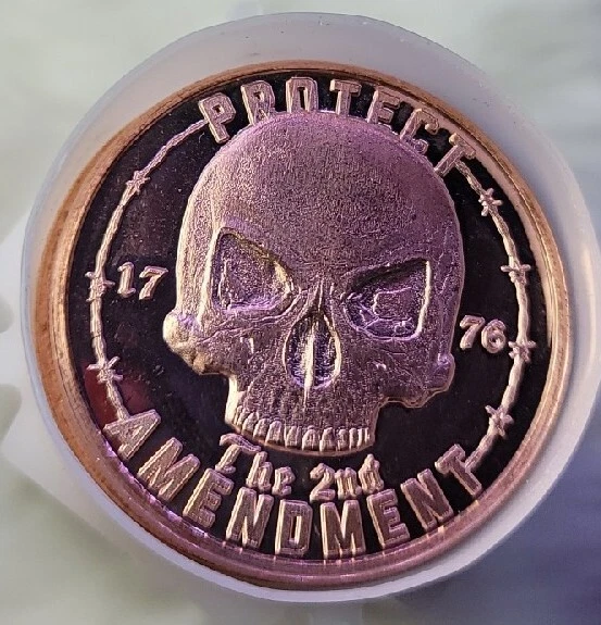 1 oz Copper Round - 2nd Amendment Skull- Beautiful Coin! 🤩