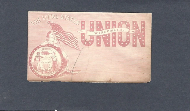 Civil War Era Patriotic Envelope The Loyal States-Wisconsin