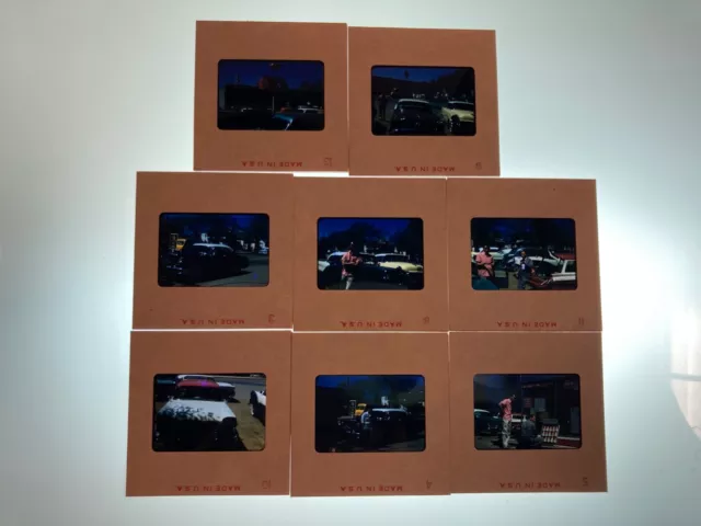 1957 Mini Auto Show At Grand Ave Drug & Mobil Oil Service Station Color Slides