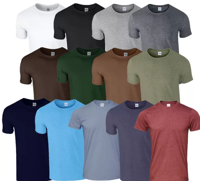 5/10 GILDAN T-SHIRTS Softstyle RUND AUSSCHNITT M L XL XXL SHIRT HERREN BAUMWOLLE