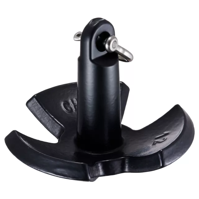 VEVOR River Anchor 12 LBS Boat Anchor Cast Iron Black Vinyl-Coated with Shackle