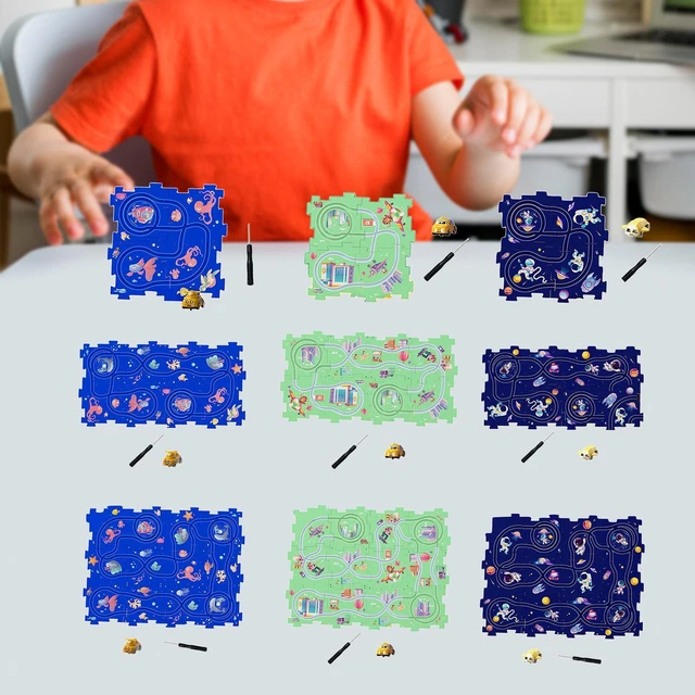 Puzzle Track Car Paly Set Track Building Blocks for Children Preschool Girls