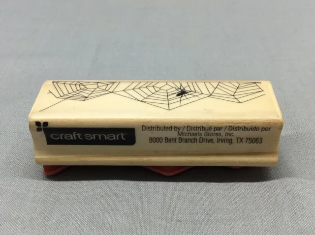 Spider Web Arachnid Scary Haunt Holiday New Craft Smart 2013 Wood Rubber Stamp