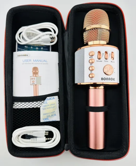 BONAOK Wireless Karaoke Microphone w/ Speaker Bluetooth Self Contained system