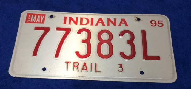 1995 Indiana Trail 3 License Plate, 77383L