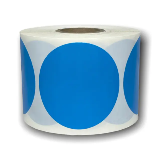 3" Round Direct Thermal Blue Adhesive Labels Zebra Rollo Munbyn Compt 1 RL/500