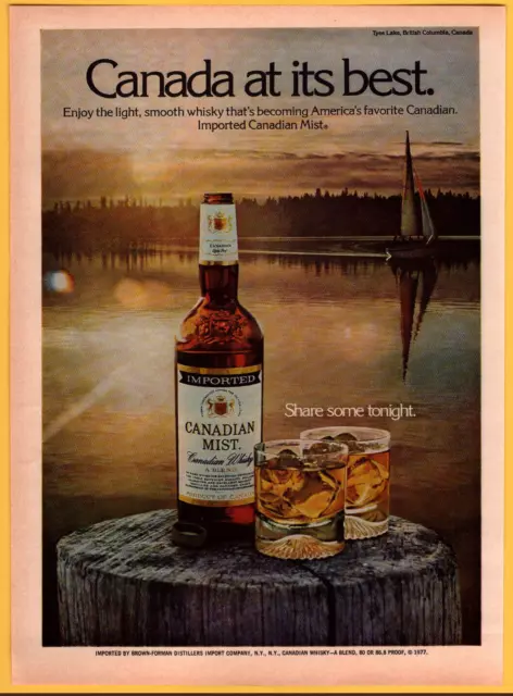 Canadian Mist Imported Whisky Alcohol - Print Ad Poster / Promo Art 1977