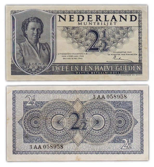 2 1/2 GULDEN 1949 PAYS BAS / NETHERLANDS - P73 Queen Juliana