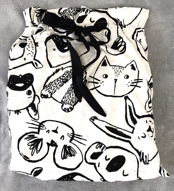 NEXT ladies MEDIUM/12-14 long sleeve ANIMAL SKETCH PYJAMAS in a BAG bnwt