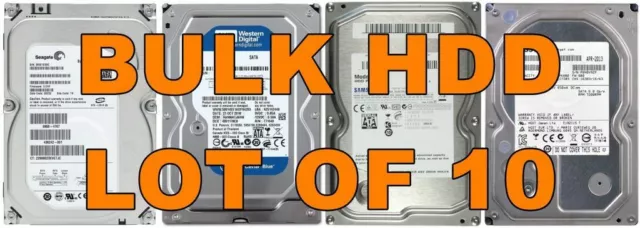 10 x 500GB 3.5 Int PC SATA HDD Hard Disk Drive SEAGATE WD etc 10pcs 10x BULK LOT