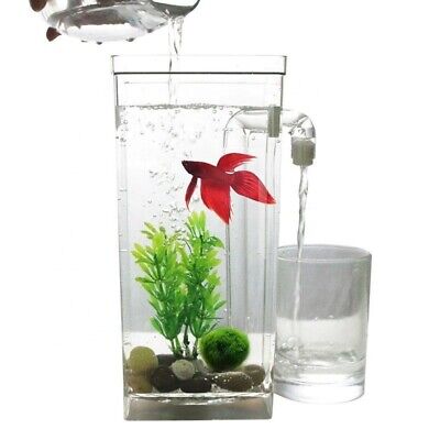 Small Fish Tank Self Cleaning Aquarium Complete Kit with Light Gravity Clean