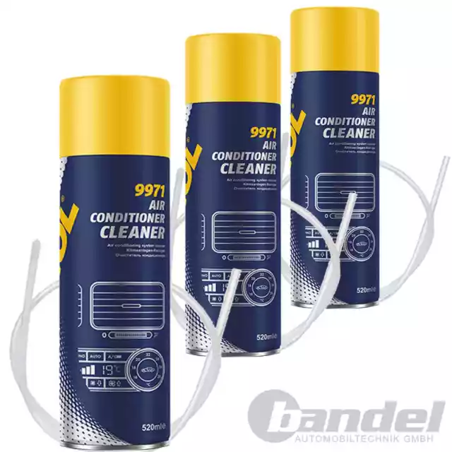 3x 520 ML MANNOL Air Conditionneur Cleaner Nettoyant Climatisation Désinfection