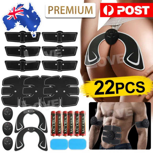 22PCS Ultimate Muscle ABS Stimulator Training Gear Trainer Pad Body EMS Exercise