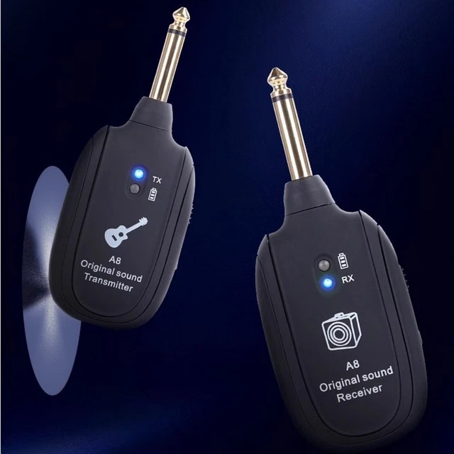 Système de guitare sans fil 2,4 GHz avec 6 canaux - Émetteur récepteur Système de guitare sans fil 2,4 GHz avec 6 canaux - Émetteur récepteur