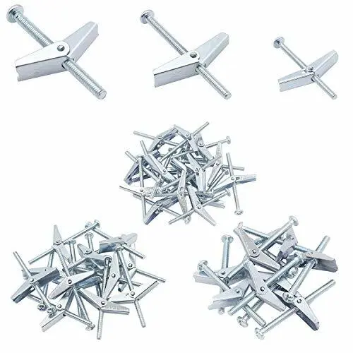 HELIFOUNER 24 Pieces Toggle Bolt and Wing Nut for Hanging Heavy Items on Dryw...
