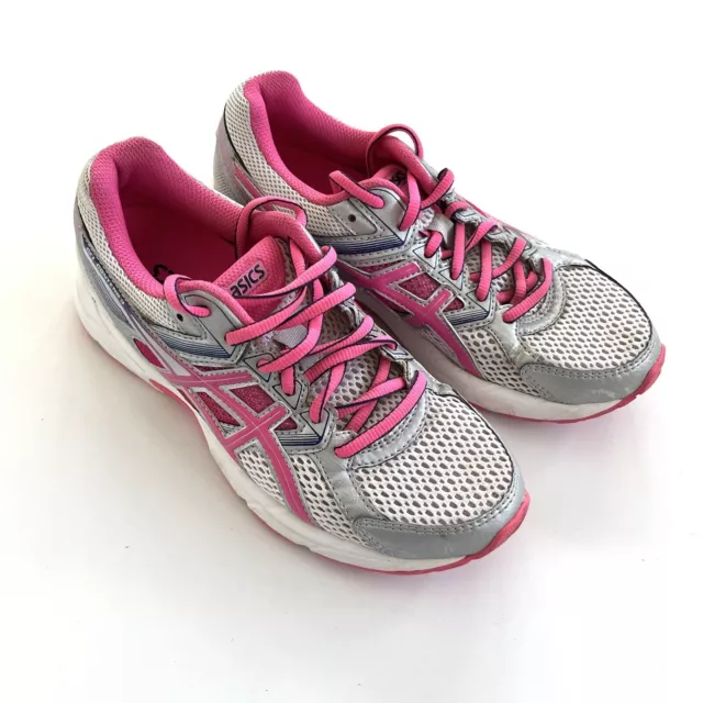 Asics Gel Contend Womens Girls Running Shoes Sneakers Pink Grey Ladies US 6