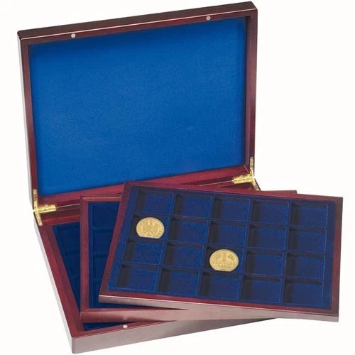 Leuchtturm VOLTERRA Cassetta Portamonete De Luxe – 90 Scomparti Per Monete Fino A 39 Mm, Finto Mogano - 5