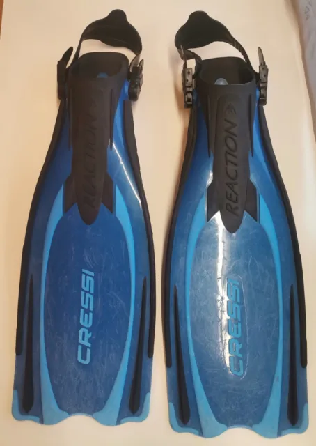 Cressi SpaceFrog Adjustable Scuba Dive Fins Size XL Blue